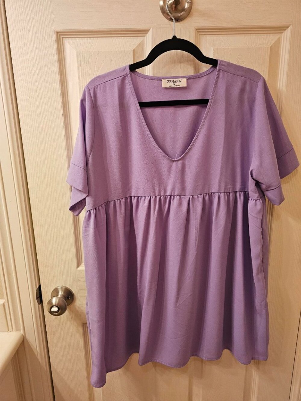 NWOT Zenana Medium Lilac Oversized Babydoll Blouse
